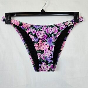 Victoria's Secret Swim Floral VS Shine Rhinestone‎ Brazilian Bikini Bottom XXL